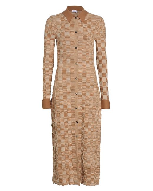 Rosetta Getty Checkered Knit Midi-Dress