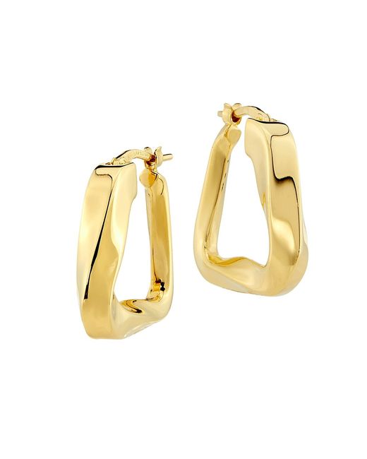 Bottega Veneta 18K-Gold-Plated Twisted Triangle Hoop Earrings