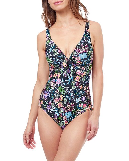 Profile by Gottex Flora V-Neck One-Piece Swimsuit