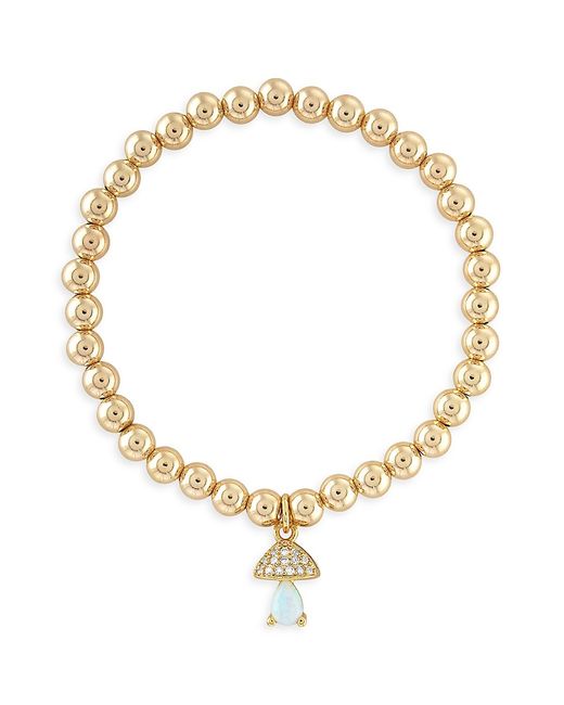 Alexa Leigh Shroomie 14K-Gold-Filled Imitation Opal Cubic Zirconia Beaded Stretch Bracelet