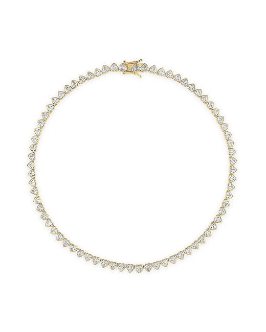 Alexa Leigh Nora 14K-Gold-Filled Cubic Zirconia Heart Tennis Necklace