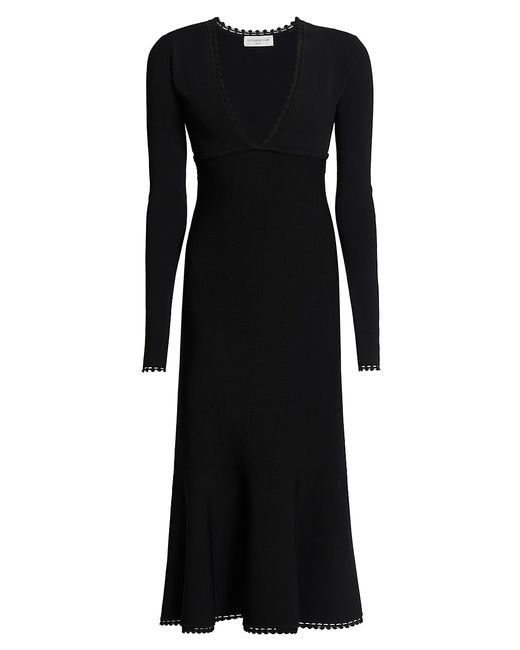 Victoria Beckham Crepe Long Sleeve Midi-Dress