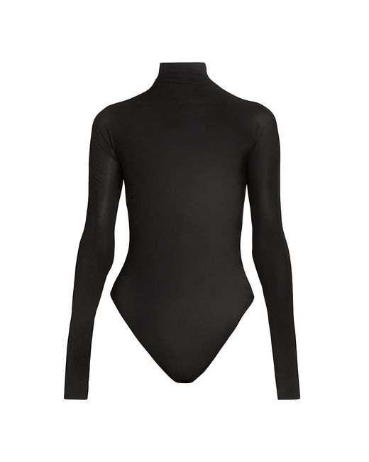 Alaïa String Long-Sleeve Turtleneck Bodysuit