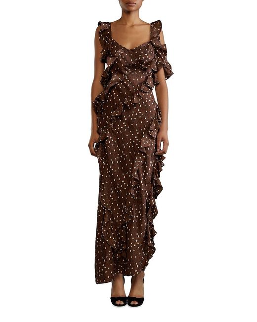 Cynthia Rowley Cheetah Ruffled Maxi Dress