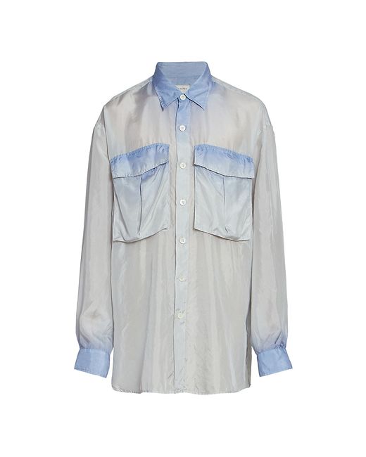 Dries Van Noten Calander Silk Button-Front Shirt