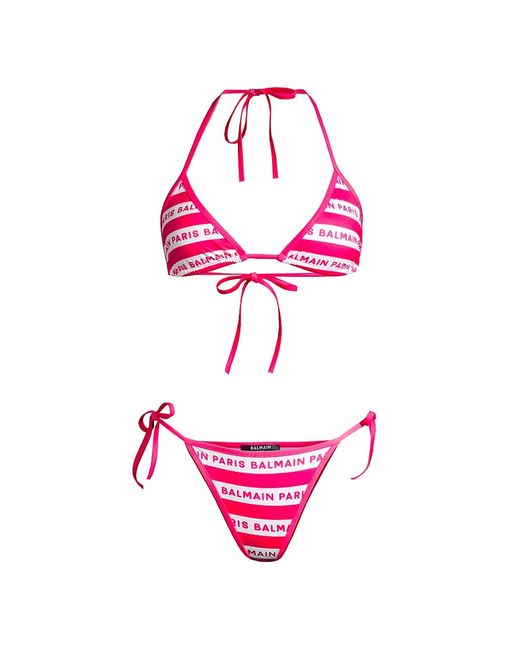 Balmain Logo Triangle Two-Piece Bikini Set