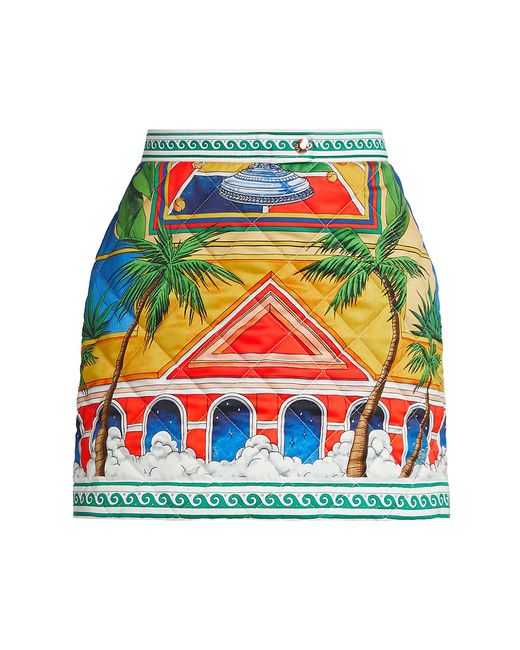 Casablanca Printed Quilted Miniskirt