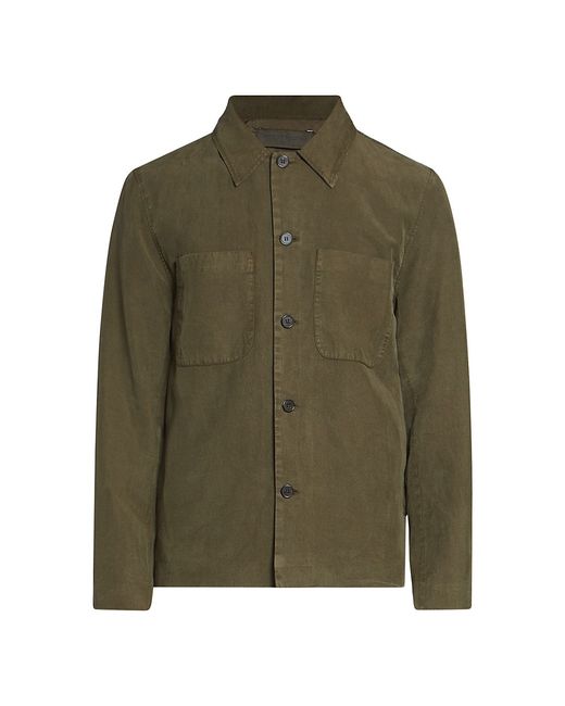 Officine Generale Harrison Garment-Dyed Button-Front Shirt