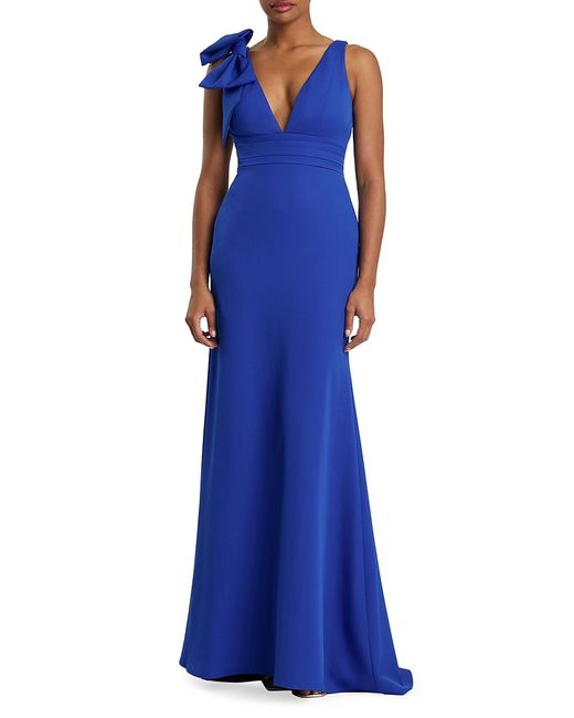 Mac Duggal Bow V-Neck A-Line Gown