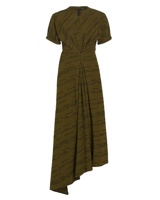 Proenza Schouler Textured Stripe Asymmetric Dress