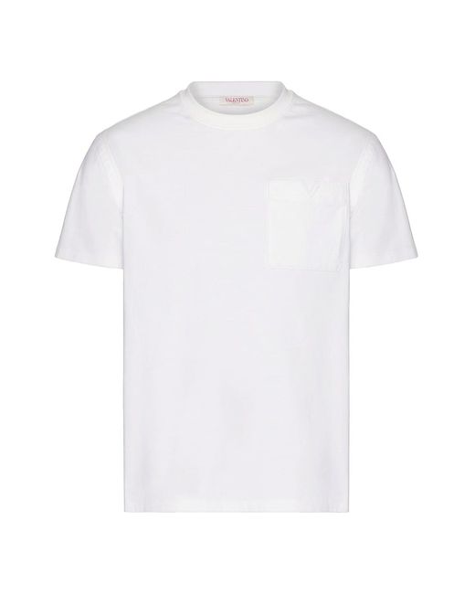 Valentino Garavani T-Shirt With Topstitched V Detail