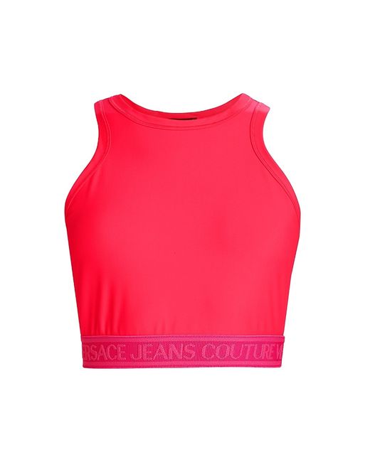 Versace Jeans Couture Logo-Detailed Jersey Crop Top