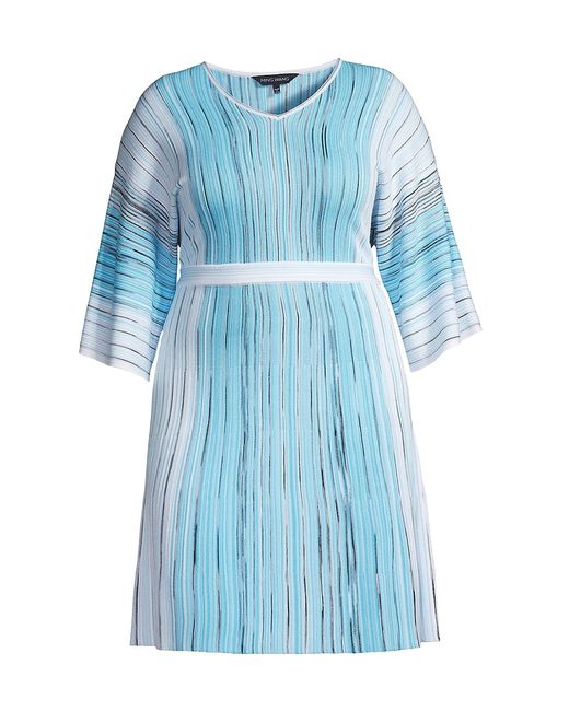 Ming Wang, Plus Size Striped Knit Midi-Dress