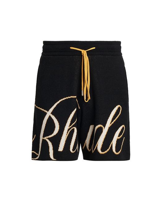 R H U D E Script Logo Knit Shorts