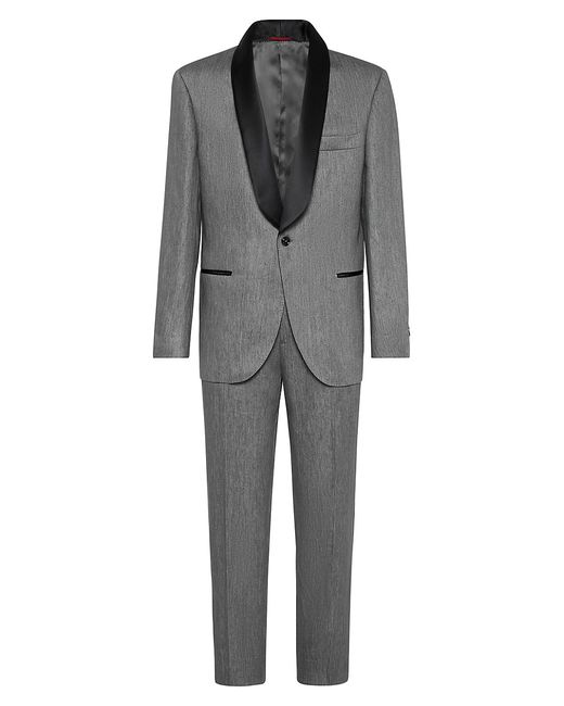 Brunello Cucinelli Satin Tuxedo With Shawl Lapel Jacket And Pleated Trousers
