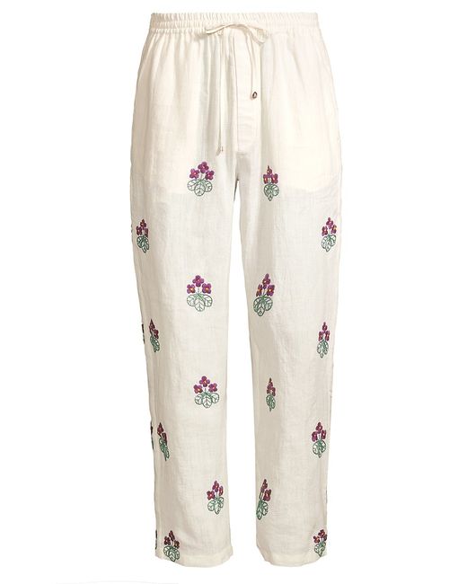 Harago Craft Heritage Floral-Embroidered Pants