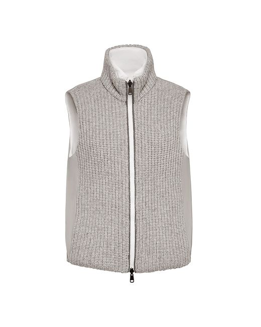 Brunello Cucinelli Cashmere Feather Yarn Reversible Knit Vest