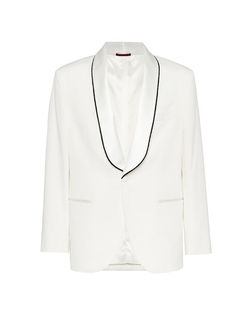 Brunello Cucinelli Twill Tuxedo Jacket With Shawl Lapels And Piping