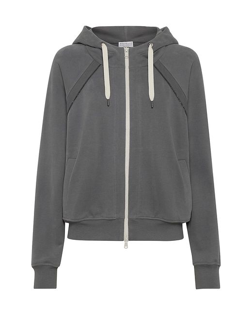 Brunello Cucinelli Smooth French Terry Hooded Sweatshirt
