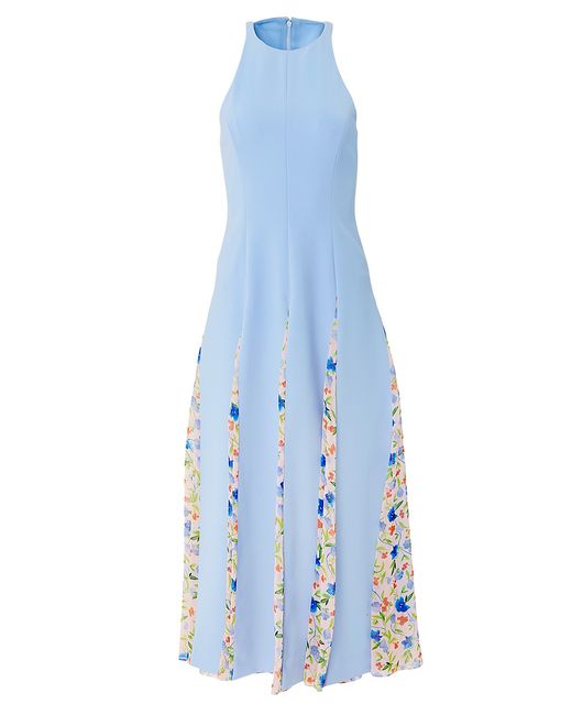 Carolina Herrera Floral Godet Sleeveless Midi-Dress