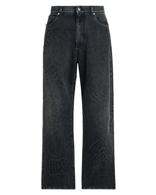 Dolce & Gabbana Logo-Embroidered Five-Pocket Jeans