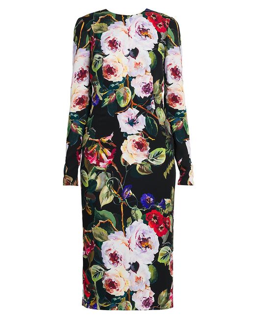 Dolce & Gabbana Floral Blend Sheath Midi-Dress