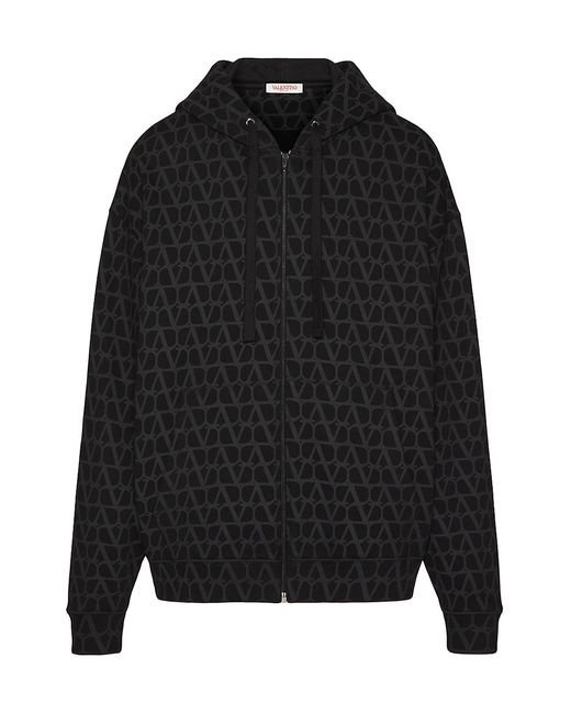 Valentino Garavani Hooded Sweatshirt With Zipper And Toile Iconographe Print