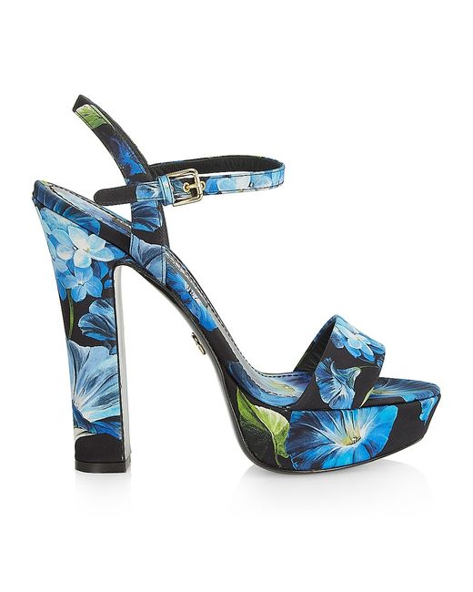 Dolce & Gabbana 85MM Floral Platform Sandals