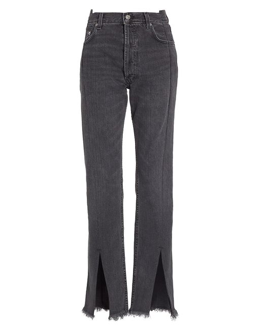 EB Denim Straight-Leg Split-Hem Jeans