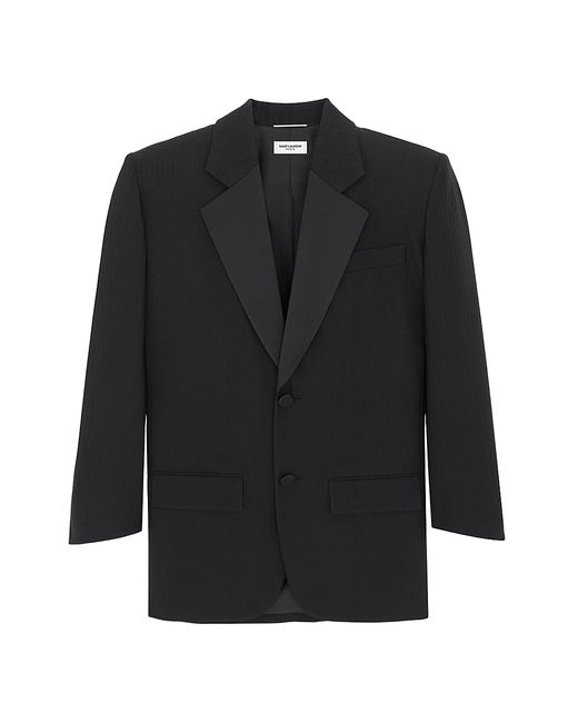 Saint Laurent Oversized Tuxedo Jacket Raised-Stripe