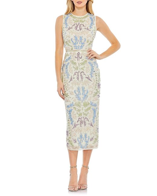 Mac Duggal Embellished Sleeveless Column Midi-Dress