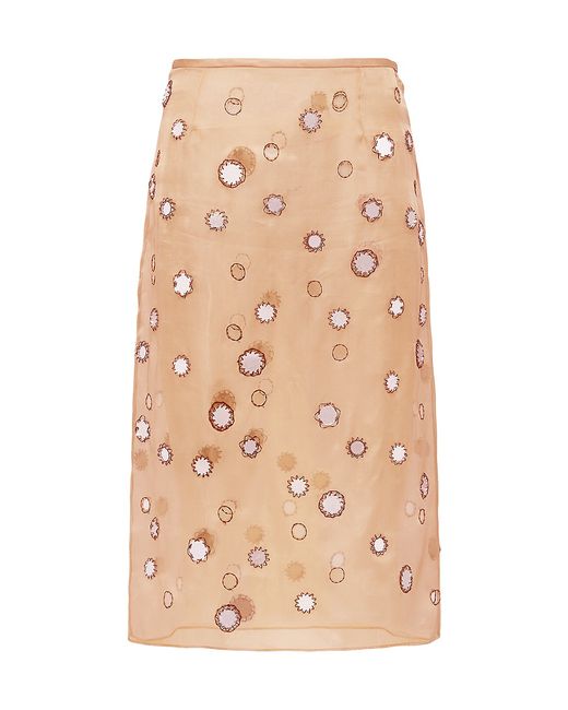 Prada Mirror Embellished Organza Midi Skirt