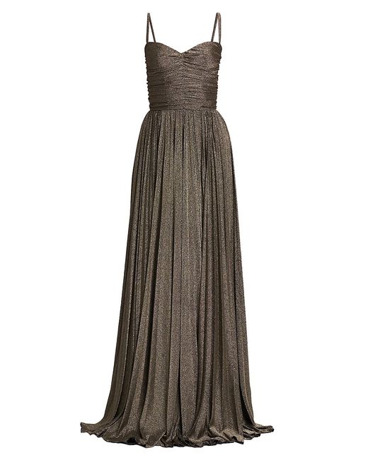 Dolce & Gabbana Metallic Ruched Pleated Gown