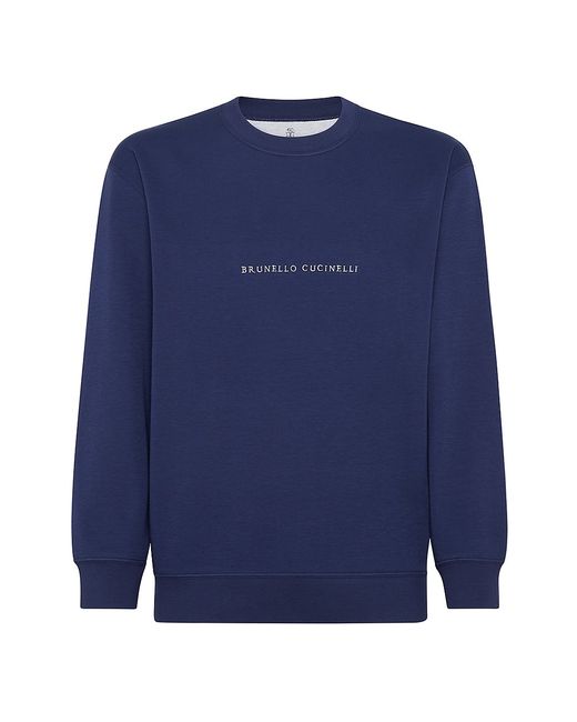 Brunello Cucinelli Techno French Terry Sweatshirt With Embroidery