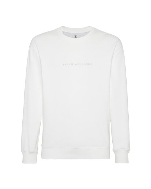 Brunello Cucinelli Techno French Terry Sweatshirt With Embroidery