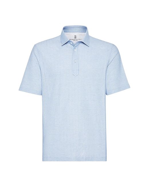 Brunello Cucinelli Textured Piqué Polo With Shirt Style Collar
