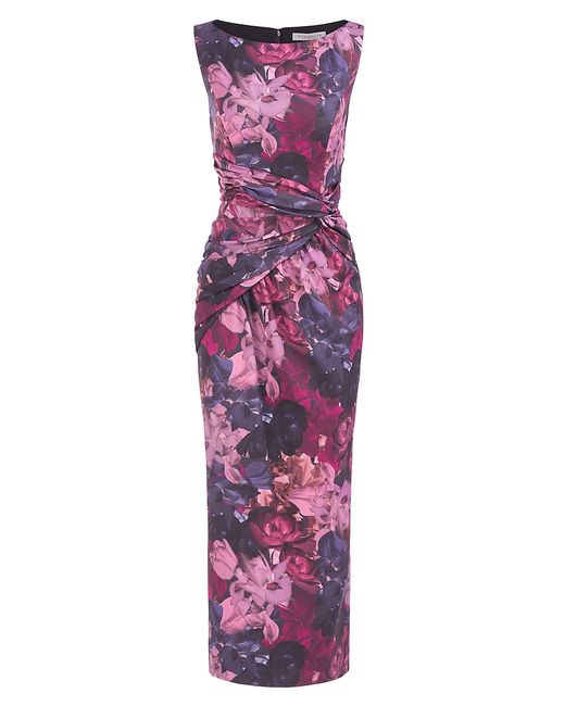 Kay Unger Sabina Floral Knotted Maxi Dress