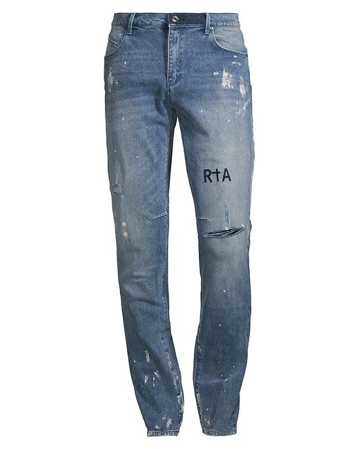 Rta Clayton Stretch Splatter Distressed Jeans