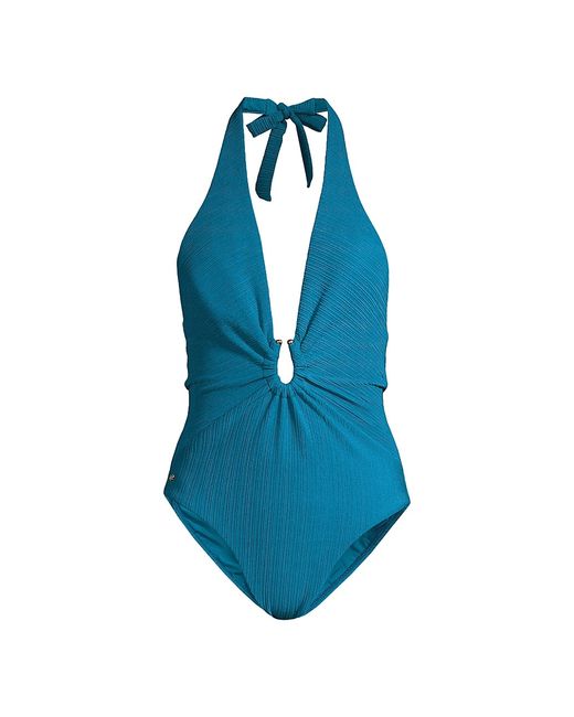 Pq Ruched Halter One-Piece Swimsuit