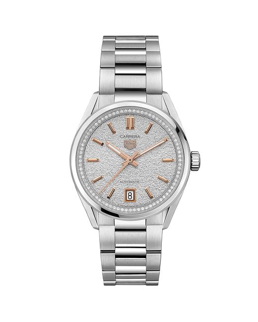Tag Heuer Carrera Stainless 0.28 TCW Diamond Bracelet Watch/36MM