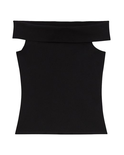 Theory Compact Crepe Off-The-Shoulder Top