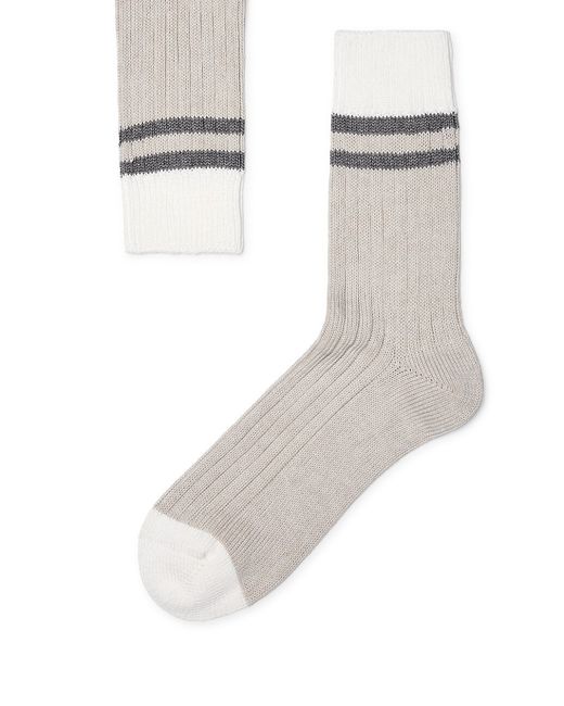 Brunello Cucinelli Cotton Socks With Stripes