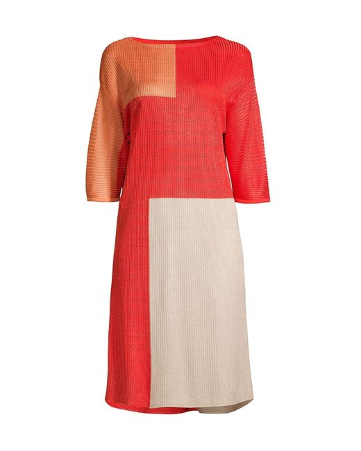 Misook Colorblocked Knit Shift Dress