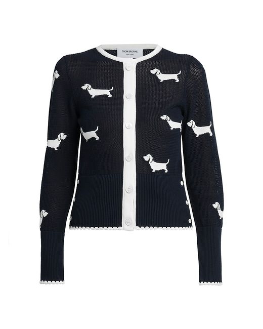 Thom Browne Hector Intarsia-Knit Tipped Cardigan