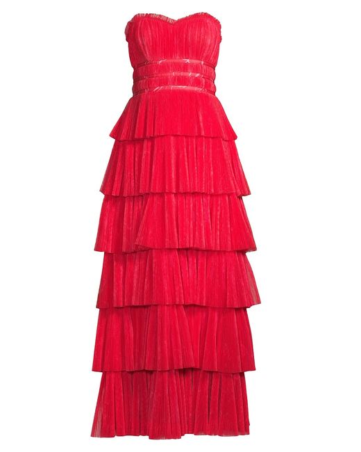 Hutch Evi Ruffled Strapless Gown