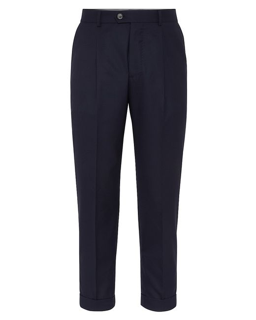 Brunello Cucinelli Lightweight Hopsack Leisure Fit Trousers With Pleats