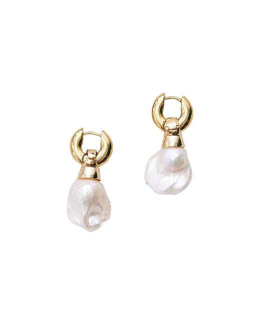 éliou Stina 14K Plated Freshwater Pearls Hoop Earrings