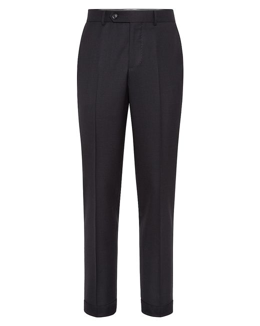 Brunello Cucinelli Virgin Houndstooth Formal Fit Trousers