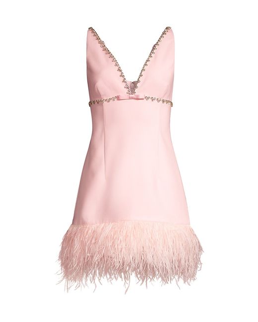 Likely Nora Crystal Feather-Embellished Minidress