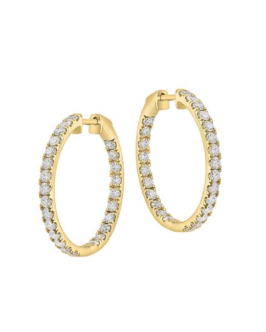 Saks Fifth Avenue Collection 14K 1.96 TCW Diamond Inside-Out Hoop Earrings
